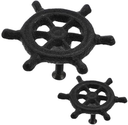 SEWOART 2stücke Gusseisen Schubladengriffe in Schwarz Mit Maritimem Ozean-design Rustikale Griffe Für Kinderzimmer Schränke Küchen Kleiderschranktüren Langlebig Und Kunstvoll Gestaltet