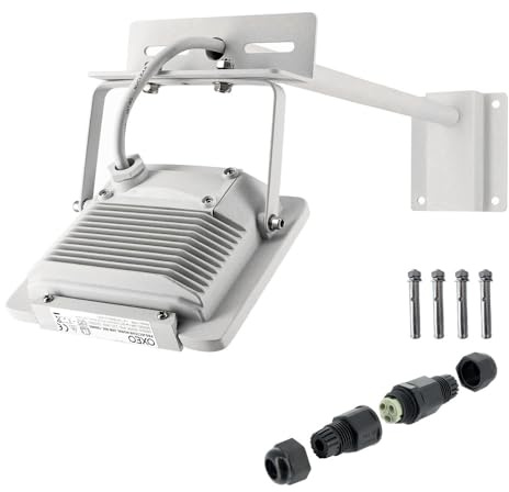Eclairage enseigne - Projecteurs LED 20W extérieur pour Façades magasin - Support Inclinable - bras déporté - Blanc