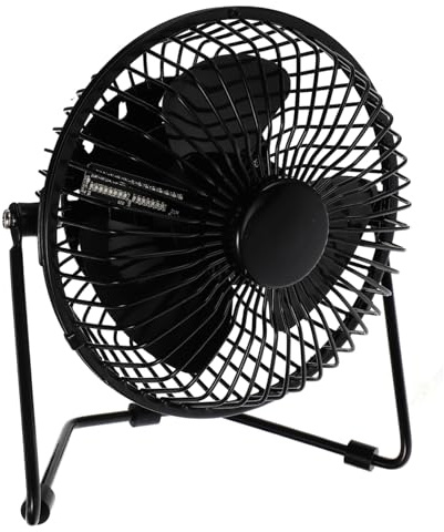 DECORNIJIA Ventilateur De Refroidissement Mené Numérique Horloge Led Usb Du Ventilateur Portable Dirigé Puissant Avec Horloge Température Noir