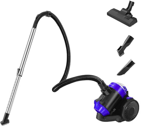 DayPlus 1000W Staubsauger Beutellos Bodenstaubsauger, Bodendüse für Parkett, Teppich, Fliesen, Hygiene-Filter, 4M Langes Kabel, Leise, Kompakt & Leicht