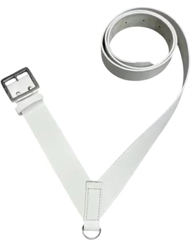 Snare Drum Cross-Gürtel Schultergurt, verstellbare freie Größe, Marschband-Trommelgeschirr, Erwachsene, Unisex, weiß, schwarz, braun, Leder, Percussion Drumline Sling Strap für Parade, Praxis