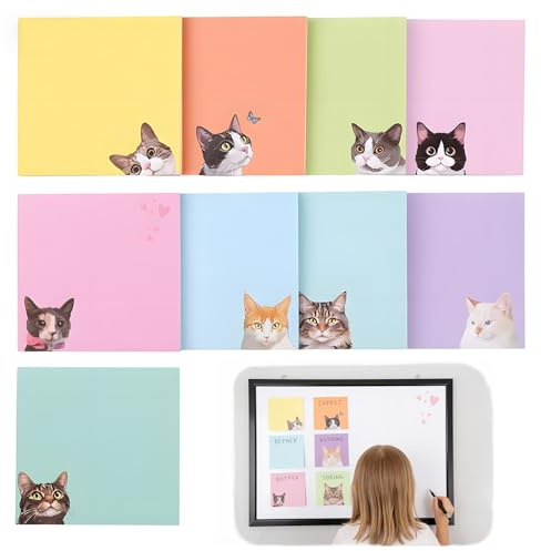 9 Packungen Notizzettel, Haftnotizen Klebezettel mit Katzenmuster