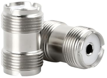Hontaog 2 Pcs UHF PL-259 Female to Female Coaxial Adapter, Coupler Joiner Connector for CB Ham Radio Antenna, TV Cable, RF Coax Cable