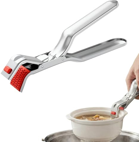 Hot Plate Grippers, 2026 New Anti-Scald Bowl Dish Grippers for Kitchen, Multi Function Hot Plate Gripper Clips Tongs Clamp Pot Holder, Stainless Steel Air Fryer Pans Gripper,Kitchen Accessories (1)