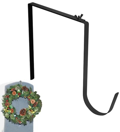 Crochets de couronne pour porte d'entrée, cintres de couronne - Cintre de porte de en métal réglable | Crochet de décoration de vacances extensible de 6 à 11 pouces, support de couronnes d'au