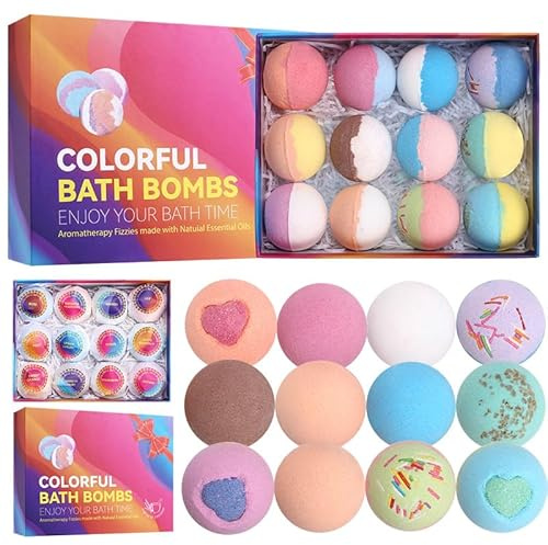 Confezione da 12 bombe da bagno per bambini con giocattolo all'interno, bombe da bagno biologiche naturali a sorpresa per bambini, burro di karitè, idratanti, gassate, divertente regalo di compleanno