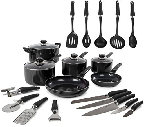 Morphy Richards Equip 6 Pan 14 Piece Tool Set-Black, Aluminium