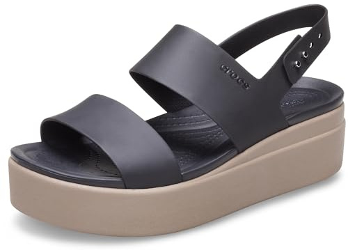 Crocs Women's Brooklyn Low Wedge W Clog, Black Mushroom, 6 UK
