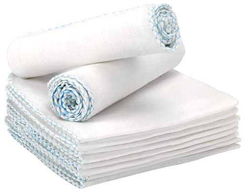 Panlom Pack 20 Eco Friendly Muslin Face Cloths Soft Cotton Reusable Facial Cleansing Cloths Remover Face Muslin Pack