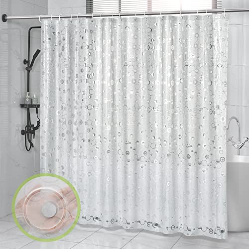 OTraki Cortina Ducha Pesada Larga 240x200cm Cortina de Baño Antimoho Impermeable Cortina Bañera EVA Translúcida Mate Shower Curtian con 16 Ganchos para Ducha o Bañera