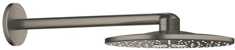 GROHE Rainshower SmartActive 310, Kopfbrause mit 2 Strahlarten (Duschkopf für die Wandmontage, Antikalk-System, DropStop verhindert Nachtropfen, langlebige Oberfläche), anthrazit, 26475AL0