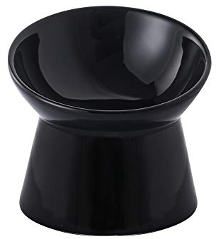 Gamelle Surélevée Inclinée pour Chat en Céramique - Petit Bol Anti-Vomissements - Compatible Lave-Vaisselle Et Micro-Ondes - 125 ML