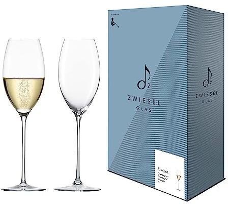 Zwiesel Glas Champagnerglas Enoteca (2-er Set), in Handarbeit mundgeblasene Sektgläser mit Moussierpunkt, edle Kristallgläser für Perlwein (Art.-Nr. 122195)