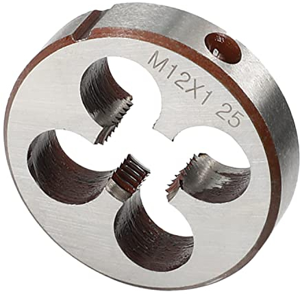 Utoolmart M12 x 1,25 metrisches rundes Schneideisen für Linksgewinde, Maschinen-Schneideisen aus Stahllegierung, 1 Stück
