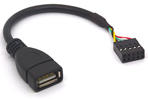 Tomost 9 Pin USB Motherboard to USB 2.0 Type A Cable, USB to Dupont Adapter (2pcs)