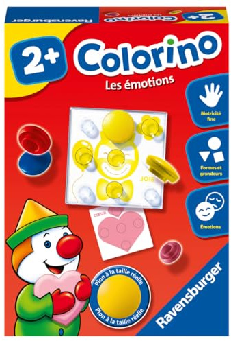 Ravensburger - Colorino 2 ans - Emotions - Lernspiel zum Erlernen von Farben - Fördert Feinmotorik und Kreativität - 20798 - Französische Version
