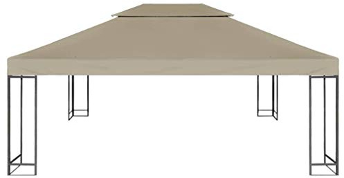 PETSOLA Toile de Toit | Toit de Chapiteau | Toile de Rechange pour Tonnelle | Abri 4x3 m Imperméable - Taupe