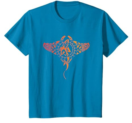 Chemise hawaïenne hawaïenne tribale Raie Manta Amoureux de requins T-Shirt