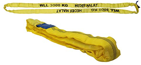 Rundschlinge 3000kg Tragkraft, 5m Umfang, endlos mit Polyesterkern, Hebegurt Hebeband, Gelb