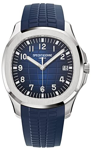TACTO Specht&Sohne Automatic Watches for Men Rubber Strap Miyota 8215 Movt Classic Mechanical Sport Wristwatch Waterproof 42MM