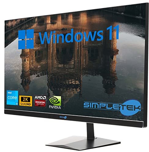 SIMPLETEK - All in One i3 10ª Gen AiO 27 2K Windows 11 Pro 32GB RAM SSD 2TB con GPU GTX1650 4GB WiFi6 + BT 5.2 + Webcam | Ideal para edición/juegos