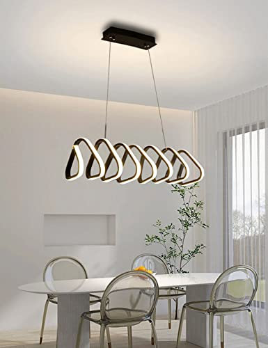 WJYCYN Esszimmerlampe LED Pendelleuchte Dimmbar Esstisch Hängelampe Schwarz Modern Frühling Design Mit Fernbedienung Metall Hängeleuchte Wohnzimmerlampe Küchelampe Büro Bar Decken leuchte Dreiecke 52W