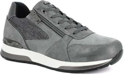 inblu Sneakers Donna con Cerniera, Scarpe da Ginnastica con Lacci, Grigio, 39 EU