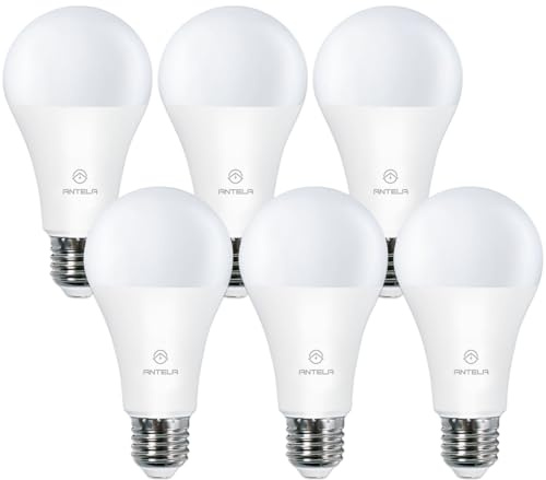 ANTELA E27 LED Lampe 13,5W 1521LM 6500K Kaltweiß Licht Birne | Ersetzt 100W Glühlampe, Energiesparlampe, Nicht Dimmbar, ErP, 6er-Pack