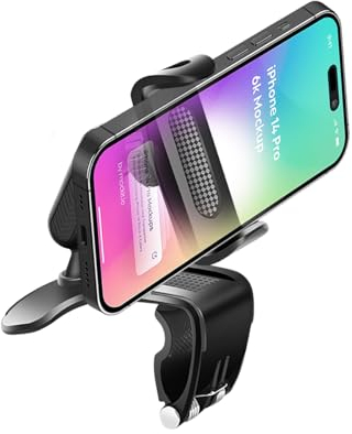 CGEAMDY Supporto per Telefono Da Cruscotto Auto Con Clip, Rotazione Di 360 Gradi e Molla Regolabile