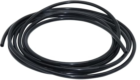 LAVMHAB Silikonschlauch 8mm ID x 12mm OD 3 Meter Länge, Flexibler Silikongummi Luftschlauch Wasserschlauch für Pumpenübertragung (Schwarz)