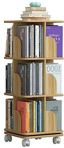 YTGHBIML Bücherturm Freistehend Um 360° drehbares Bücherregal mit Rollen, rollendes Bücherregal, mehrschichtiges Bücherregal, Bilderbuch-Bücherregale für Kinder perfekte Darstellung