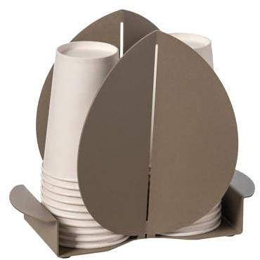 Arti & Mestieri Ficus - Porta Bicchieri di Design 100% Made in Italy - in Ferro, 11,2 x 16,7 cm (Beige)