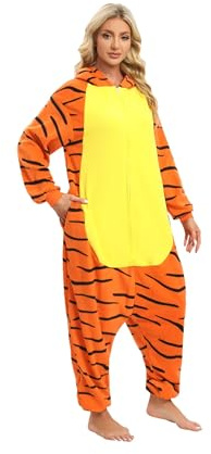 LABULA Tieroutfit Cosplay Jumpsuit Pyjamas Unisex Erwachsene Tierkostüme,Tigerin,L