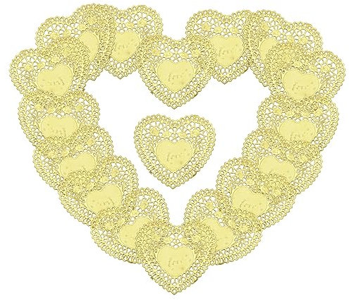 SOESFOUFU 100blätter Herz-papierdeckchen Für Hochzeiten Valentinstag Feiern Dekorative Spitzen-doilies Für Kuchen Snacks Und Tischdekoration Für Partys