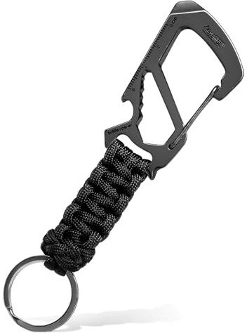 KeyUnity KC00 Paracord Anhänger,Schlüsselanhänger Paracord,550 Parachute Lanyard,Karabiner Multitool,Flaschenöffner,Kreuzschlitzschraubendreher