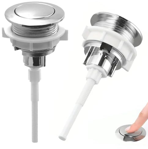 2Pcs Toilet Flush Buttons 38mm, Universal Replacement for Most Toilets, White Single Flush Button, Easy Install, Durable Bathroom Button
