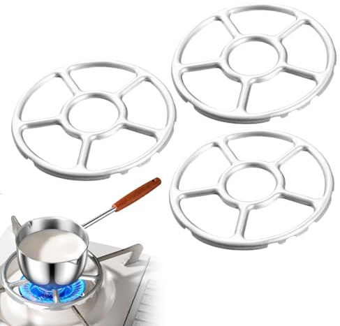 OUDQFCJ Lot de 3 Support Anneau Réducteur à Gaz en Alliage pour Cuisinière Multifonction Antidérapant pour Faire Mijoter des Cafetières