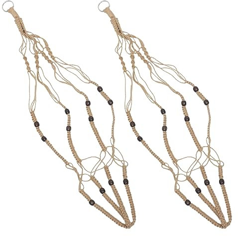 Happyyami 2pezzi Fioriera Appesa Macramé Per Decorare Piante Sospese Cesto Per Piante Naturale Per Interni Ed Esterni Per Casa e Giardino