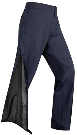 33,000ft Pantaloni antipioggia da donna, impermeabili, con cerniera, traspiranti, per ciclismo, antivento, per attività all'aria aperta, con tasche, Blu scuro, 46