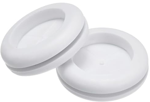 TA-VIGOR 6Pcs Round Rubber Grommets 32mm Double-Sided Wire Gaskets | White Synthetic Rubber, Rubber Hole Plugs for Wire Cable and Plugs Protection, Suitable for Electrical Panels and Equipment