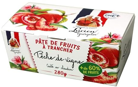 Lucien Georgelin Pâte de fruits à trancher Pêche de vigne 280 g | Ballotin