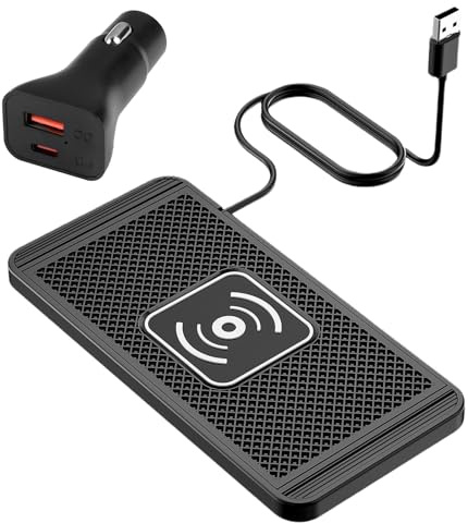 15 W Wireless Car Charger Car Non-Slip Wireles Charging Pad with PD40w QC3.0 Wireless Carr Charger Kompatibel Mit iPhone 15 14 13 12 11Pro Samsung S24 S23 S22 AirPods (1m Cable)