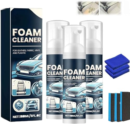 Detergente in schiuma multifunzione per interni auto, detergente per sedili auto, detergente per interni auto, detergente per interni auto, gomma, pelle, schiuma multiuso, 150 ml (3)
