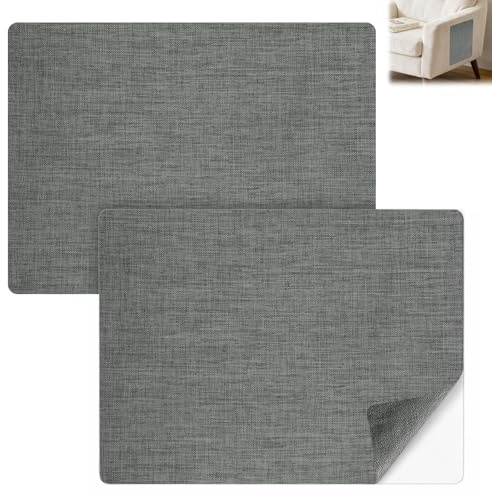 Flicken Selbstklebend Stoff 2 Stück, Reparatur Patches 20 x 28cm Textil Flicken Leinenstoff Patches Klebeflicken für Textilien Reparaturflicken für Sofas, Autositzen, Bürostühle, Vorhänge, Dunkelgrau