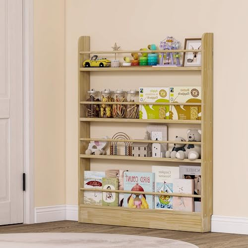 ybaymy Estantería organizador para libros, estantería para habitación de los niños, estantería para niños, estantería para guardar libros, estantería detrás de la puerta para sala de estar/oficina