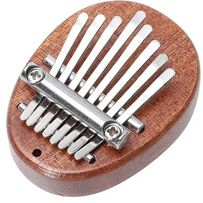Braunes Daumenklavier mit Acht Tasten für Erwachsene | Leichtes Instrument mit Reinem Klang, Präziser Ton, Edelstahlteile, für Anfänger und Vielseitige Nutzung