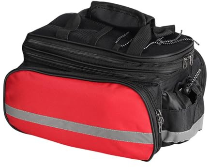 Hosoncovy Large Capacity Bike Raer Rack Luggage Bag Extendable Waterproof Bicycle Trunk Bag Cycling Rear Seat Pack with RRain Coiver for Road Mountain Cycling (Red)