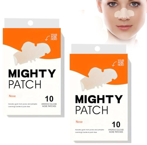 SUJEBKC 20 Stück Patch für die Nase, Hydrocolloid Pickel-Pflaster für die Nacht, absorbiert Unreinheiten in 6 bis 8 Stunden
