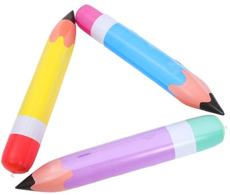 TOYANDONA 3 Piezas Juguete De Lápiz Inflable Gigante Lápiz De Juguete Para Decorar Aula Para Cumpleaños y Fiestas Accesorio Fotográfico