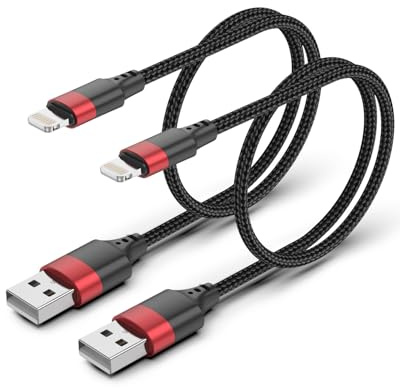 Bkduice Short Lightning Cable 50CM 2Pack 0.5M USB to Lightning Cable, Black MFi Certified Fast Charging for iPhone 14 13 12 11 Pro Max Mini 8 7 6S Plus SE XS XR